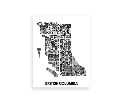 British Columbia Map - Damon D Chan Map Designs