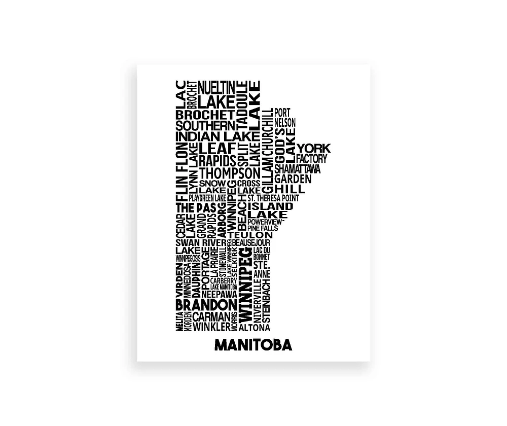 Manitoba Map - Damon D Chan Map Designs