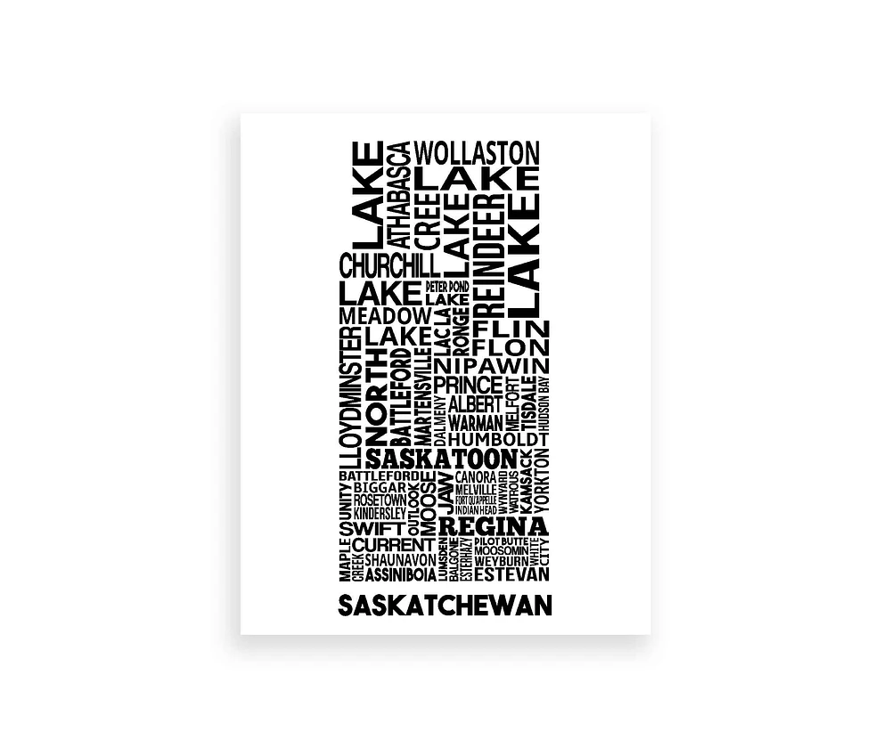 Saskatchewan Map - Damon D Chan Map Designs