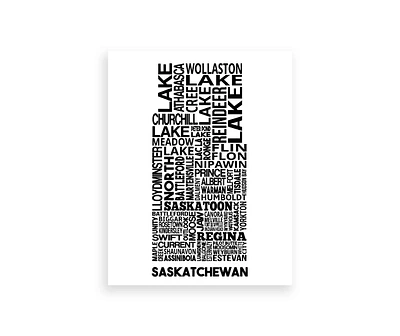 Saskatchewan Map - Damon D Chan Map Designs