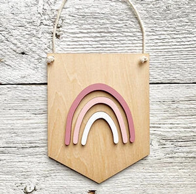 Rainbow 3D Wall Flags - Etch'd Designs