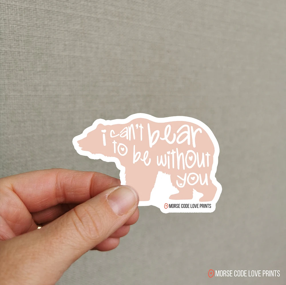 Can't Bear Sticker - Morse Code Love Prints