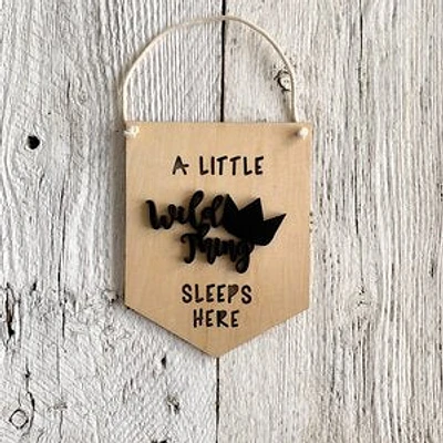A Little Wild Thing Sleeps Here 3D Wall Flags - Etch'd Designs