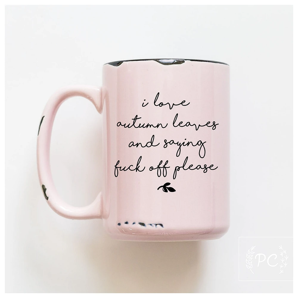 I LOVE AUTUMN LEAVES - MUG - PRAIRIE CHICK PRINTS