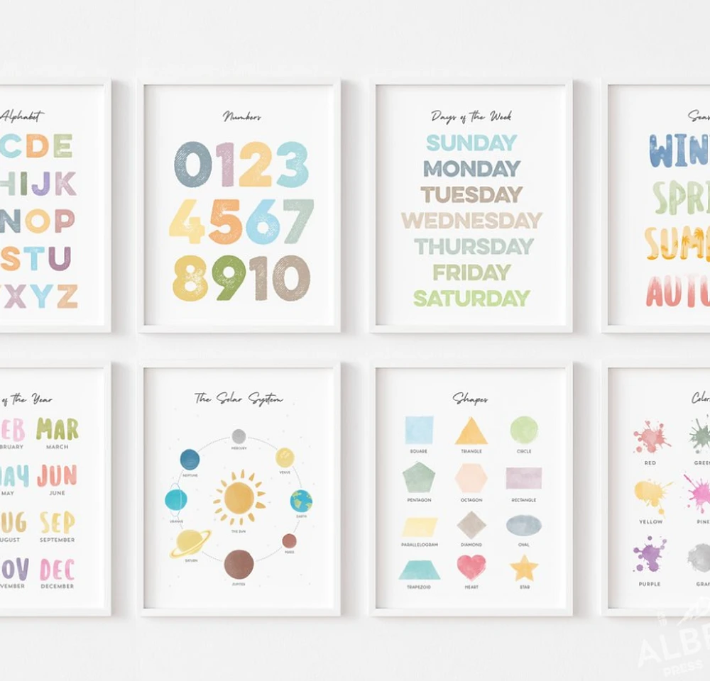 Printed Education Poster 8pk Set - Alberta Press and Paper