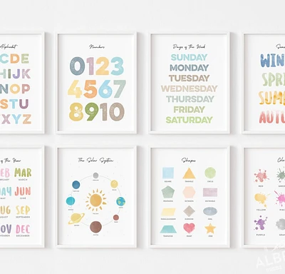 Printed Education Poster 8pk Set - Alberta Press and Paper