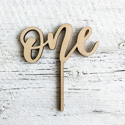 One Wooden Cake Topper - Etch'd Designs