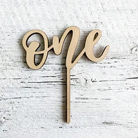 One Wooden Cake Topper - Etch'd Designs