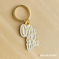 One Day At A Time Keychain - Morse Code Love