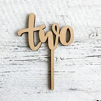 Two Wooden Cake Topper - Etch'd Designs