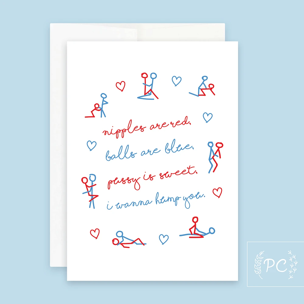 Roses Are Red I Wanna Hump You / Card - Prairie Chick Prints