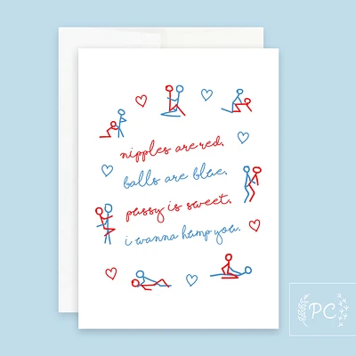 Roses Are Red I Wanna Hump You / Card - Prairie Chick Prints