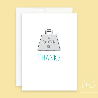 A Fuckton Of Thanks Card - Prairie Chick Prints