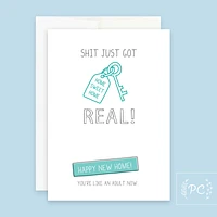 Shit Just Got Real House Card - Prairie Chick Prints