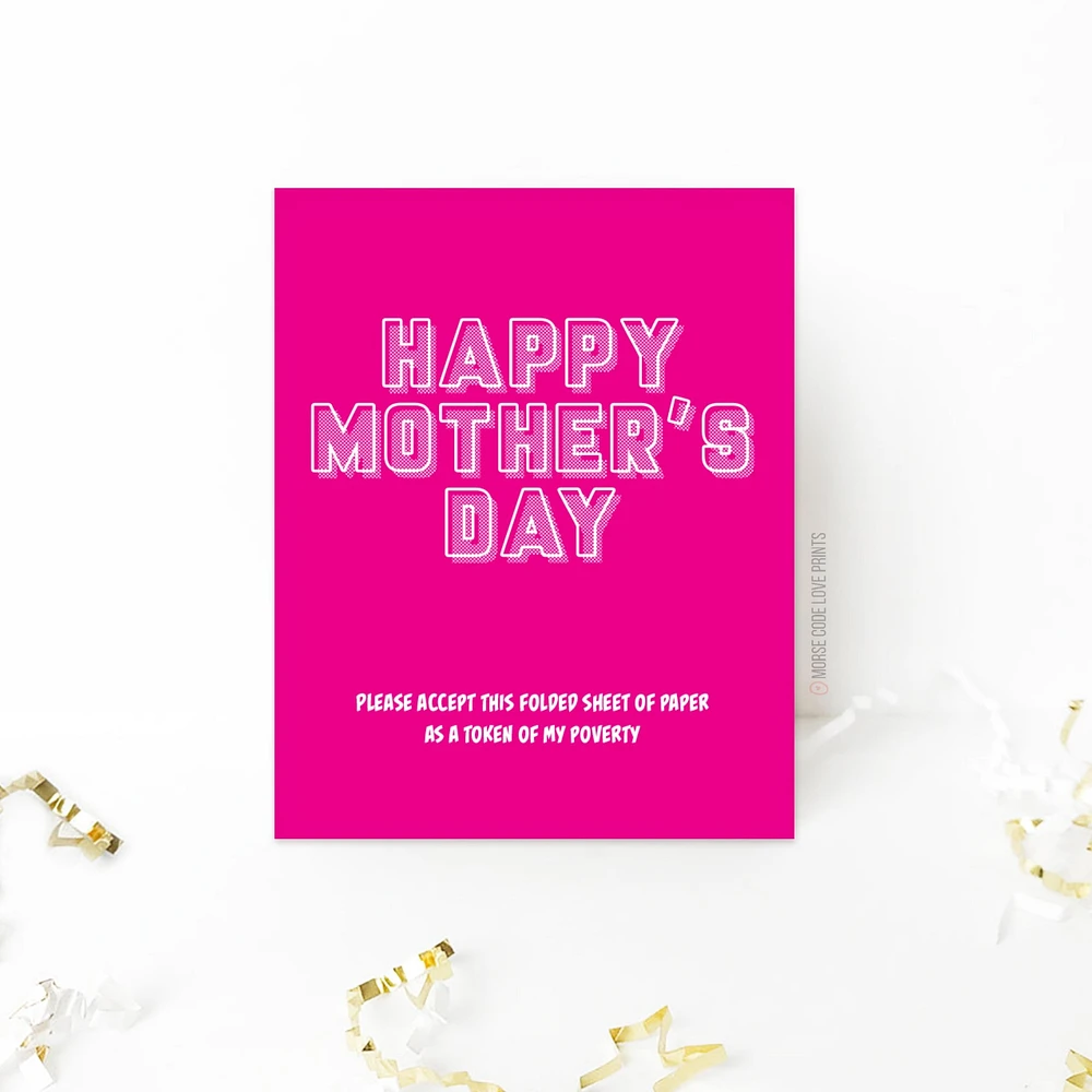 Mother's Day Folded Paper Card - Morse Code Love Prints