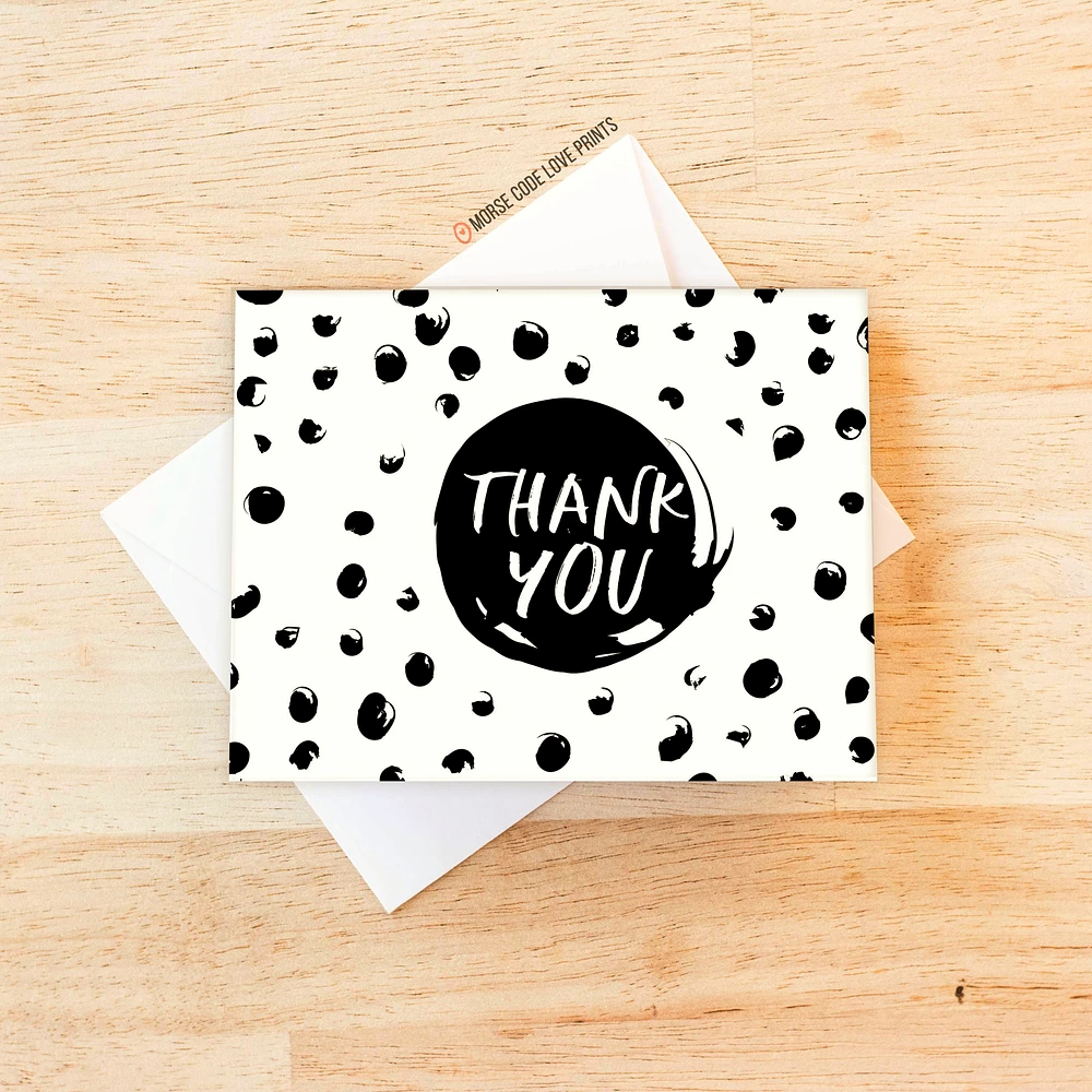 Thank You Dot Card - Morse Code Love Prints
