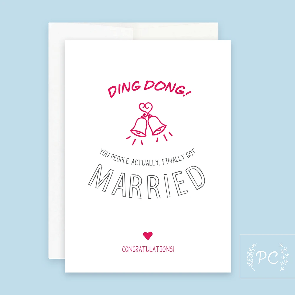 Ding Dong Married Card - Prairie Chick Prints