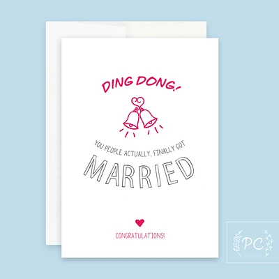 Ding Dong Married Card - Prairie Chick Prints