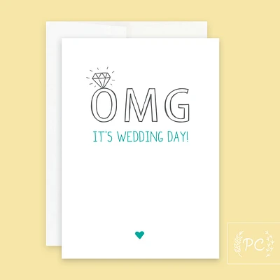 Omg It's Wedding Day Card - Prairie Chick Prints