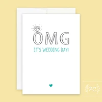 Omg It's Wedding Day Card - Prairie Chick Prints