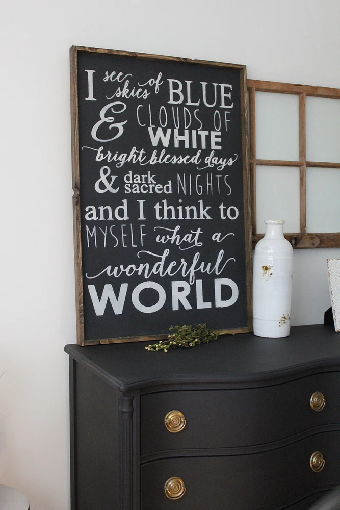 What A Wonderful World (24x36) Wooden Sign - William Rae Designs