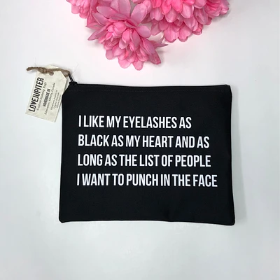 I Like My Eyelashes Make Up Bag - Love Jupiter