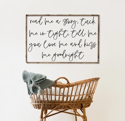 Read Me A Story  (24x36) Wooden Sign - William Rae Designs