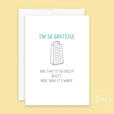 I'm So Grateful Card - Prairie Chick Prints