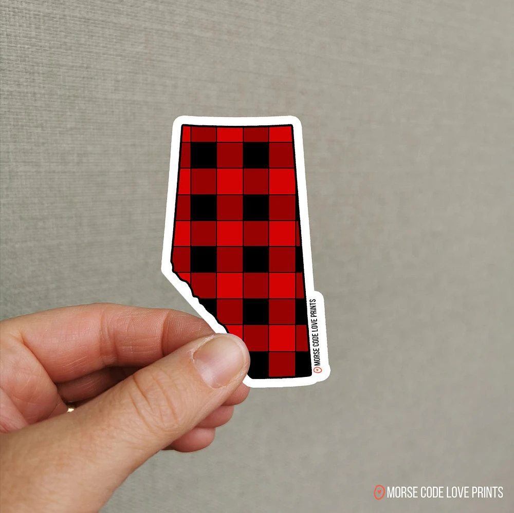 Plaid Alberta Sticker - Morse Code Love Prints