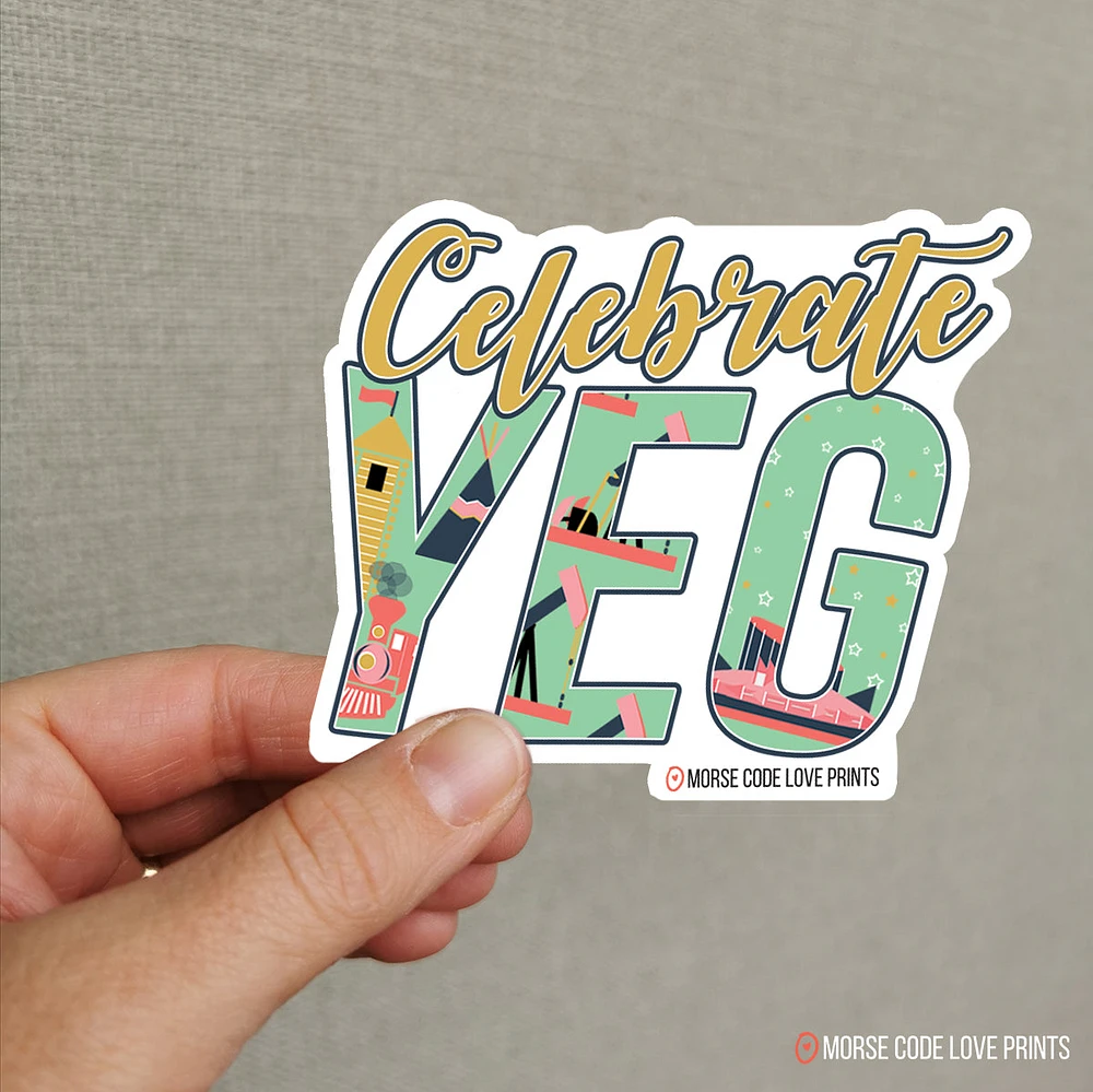 Celebrate YEG Sticker - Morse Code Love Prints