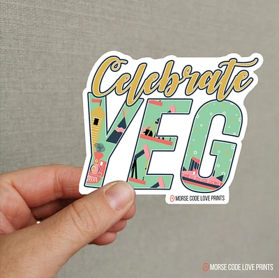 Celebrate YEG Sticker - Morse Code Love Prints