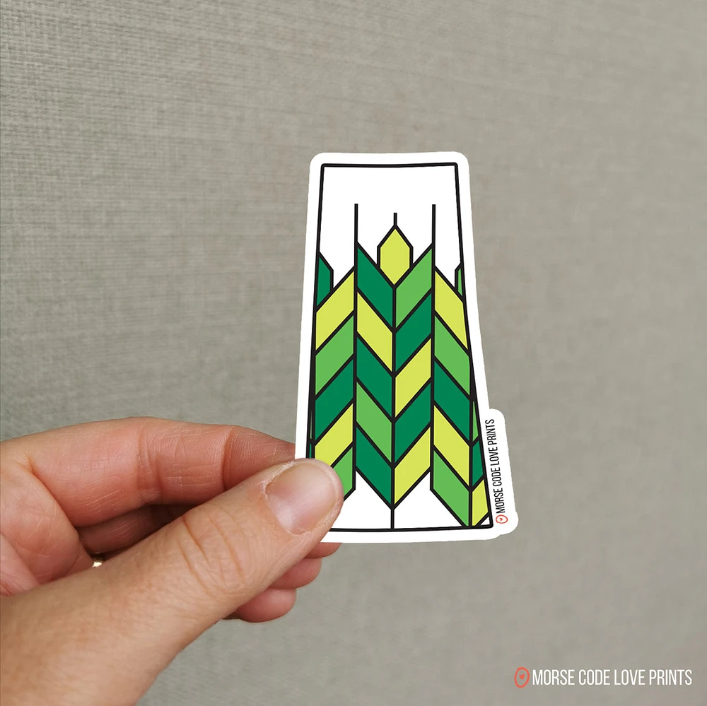 Saskatchewan Green Sticker - Morse Code Love Prints