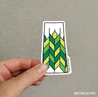 Saskatchewan Green Sticker - Morse Code Love Prints