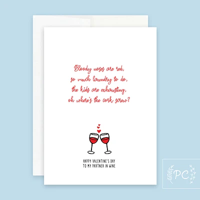 Partner in Wine Card- Prairie Chick Prints