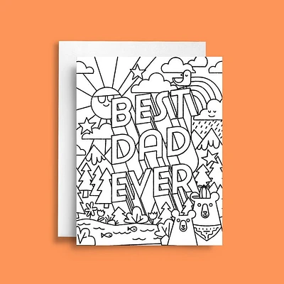 Best Dad Ever / Colouring Card - Natasia Makes