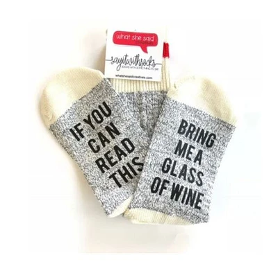 Bring Me A Glass Of Wine Socks - What She Said Creatives