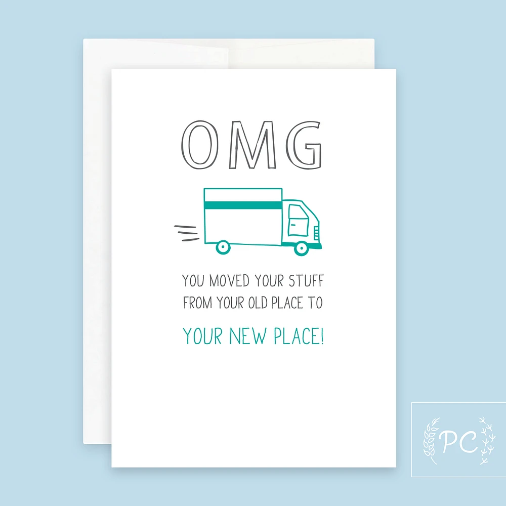 Omg New Place Card - Prairie Chick Prints