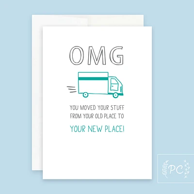Omg New Place Card - Prairie Chick Prints