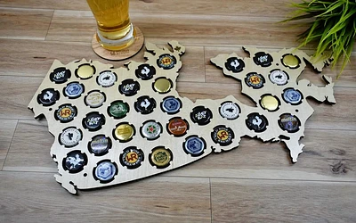 Canada Map / Beer Cap Holder - 58 Studio