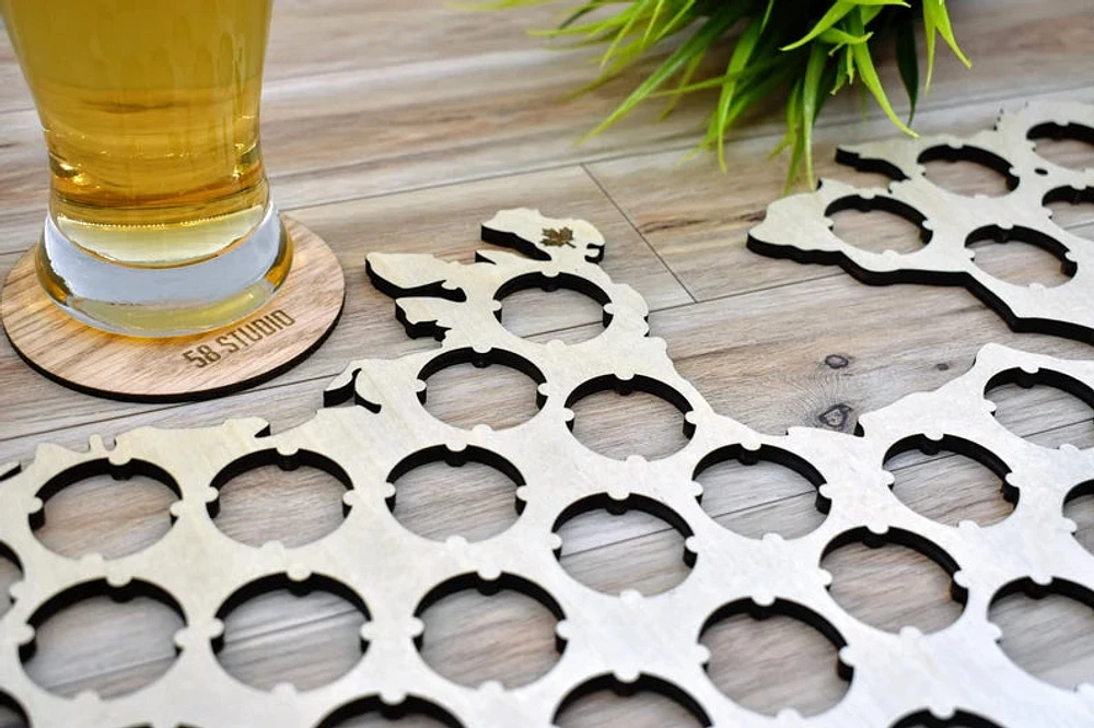 Canada Map / Beer Cap Holder - 58 Studio
