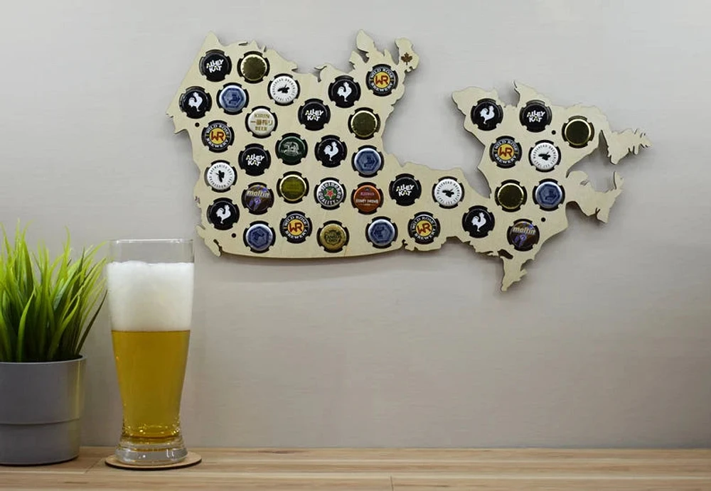 Canada Map / Beer Cap Holder - 58 Studio