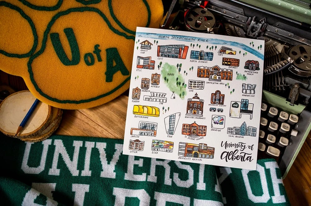 Edmonton University Map (Print) - Clara Cecilia Design