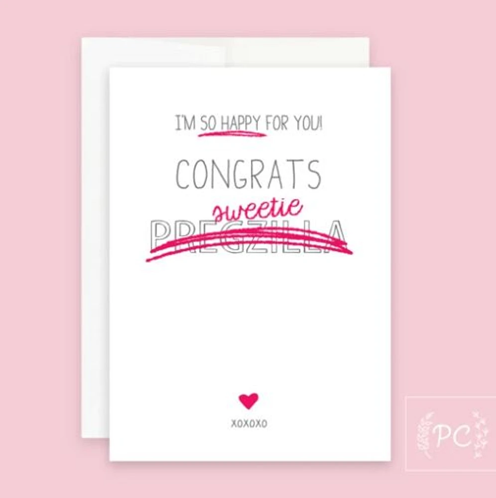 Congrats Pregzilla Card - Prairie Chick Prints