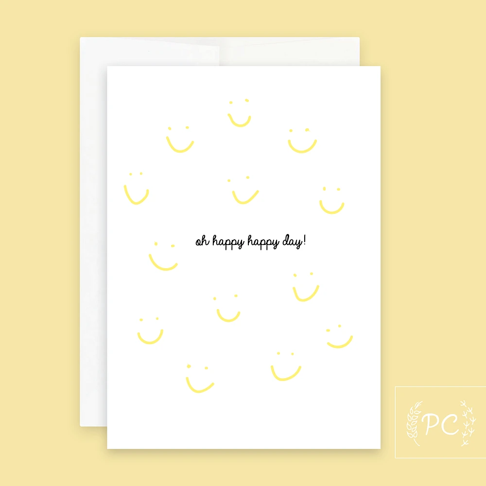 Oh Happy Happy Day Card - Prairie Chick Prints