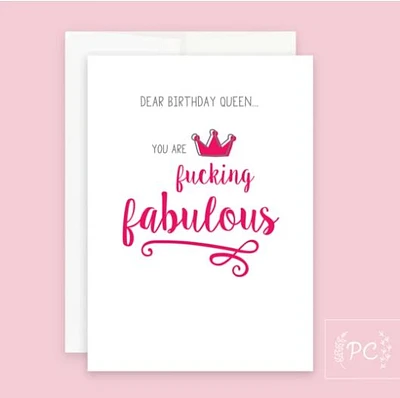 Dear Birthday Queen Card - Prairie Chick Prints
