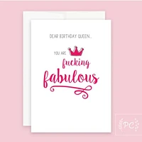 Dear Birthday Queen Card - Prairie Chick Prints