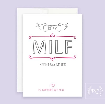 Dear MILF Card - Prairie Chick Prints
