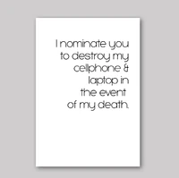 Destroy My Cellphone Card - What She Said Creatives