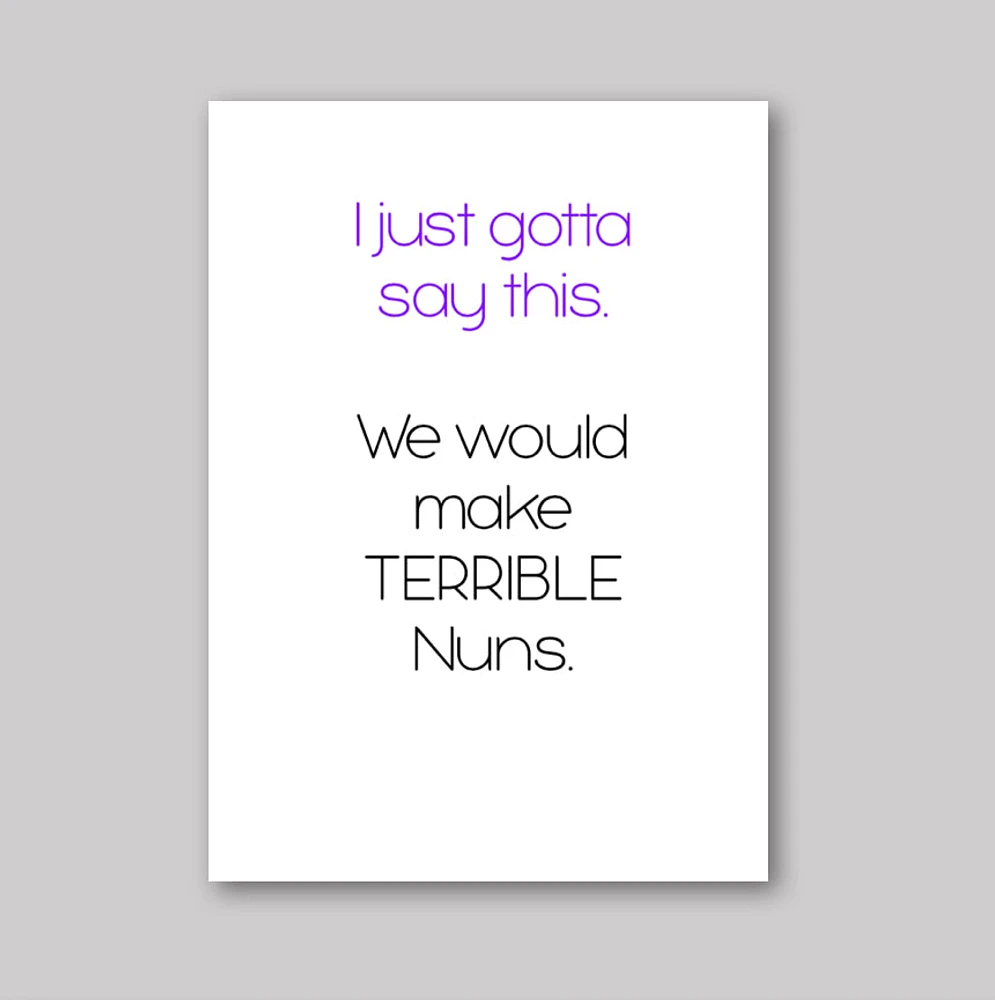 Terrible Nuns Card - What She Said Creatives