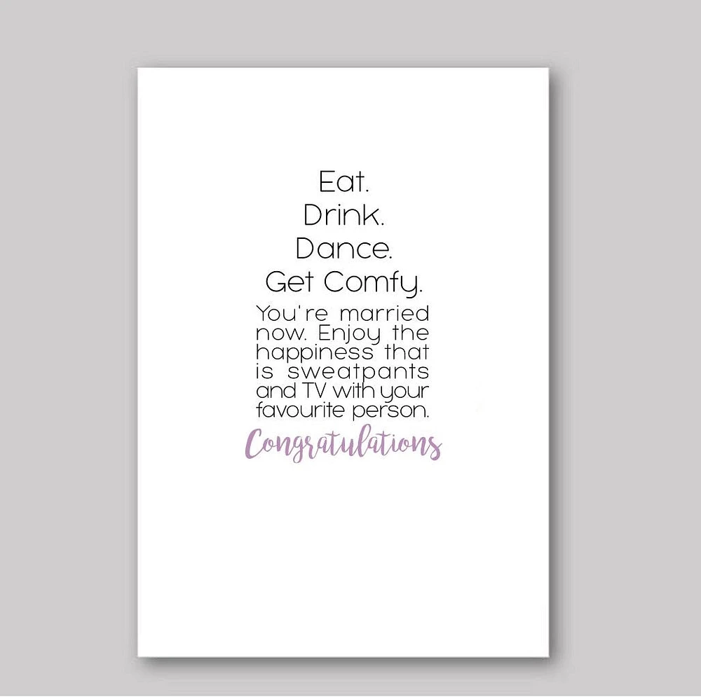 Eat Drink Dance Card - What She Said Creatives